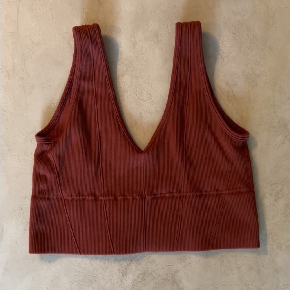 Gilly Hicks Terracotta V-neck top